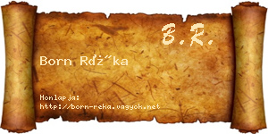 Born Réka névjegykártya